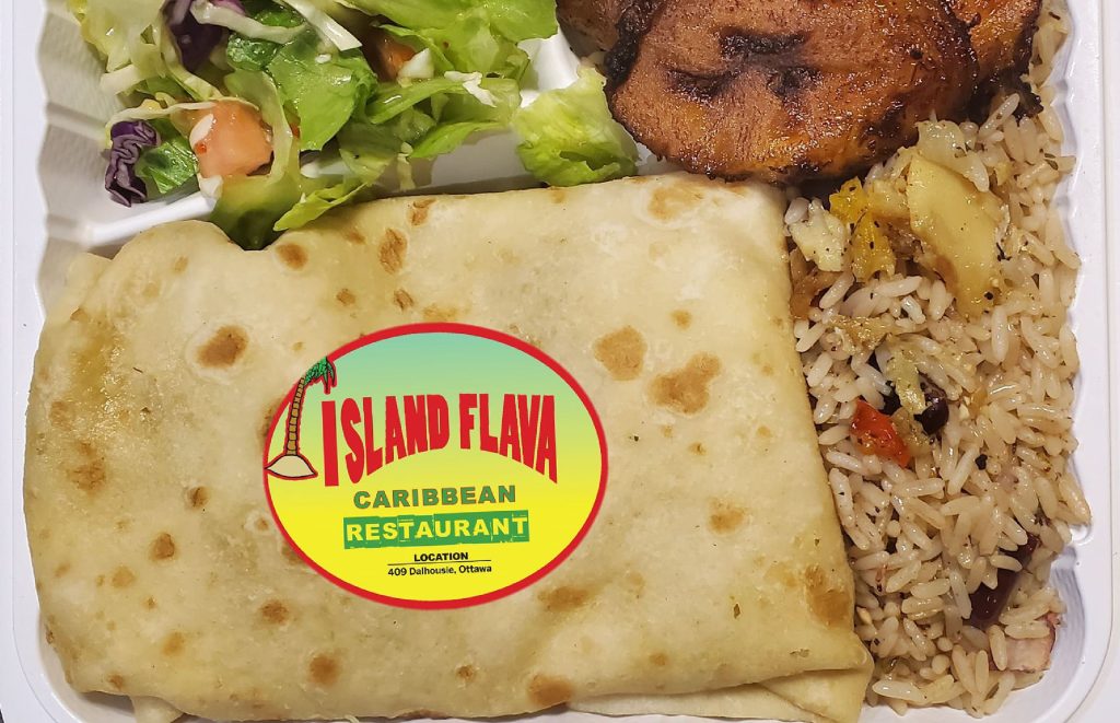 A roti platter from Island Flava.