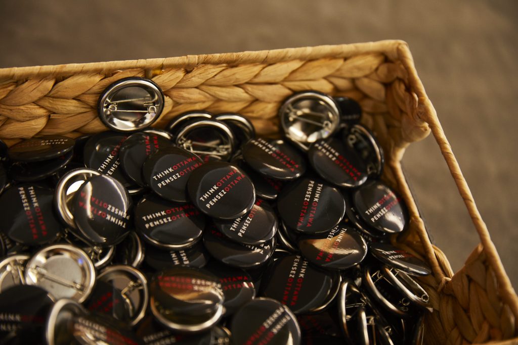 Basket of ThinkOttawa Pins